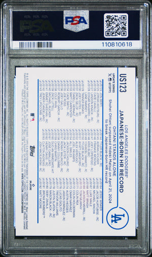Shohei Ohtani 2024 Topps Update Royal Blue Los Angeles Dodgers Baseball Card #US123 Graded PSA 9 Cert #110810618-Powers Sports Memorabilia