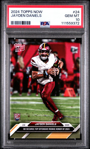 Jayden Daniels 2024 Topps Now Football Rookie of the Year Card #24 Graded PSA 10-Powers Sports Memorabilia
