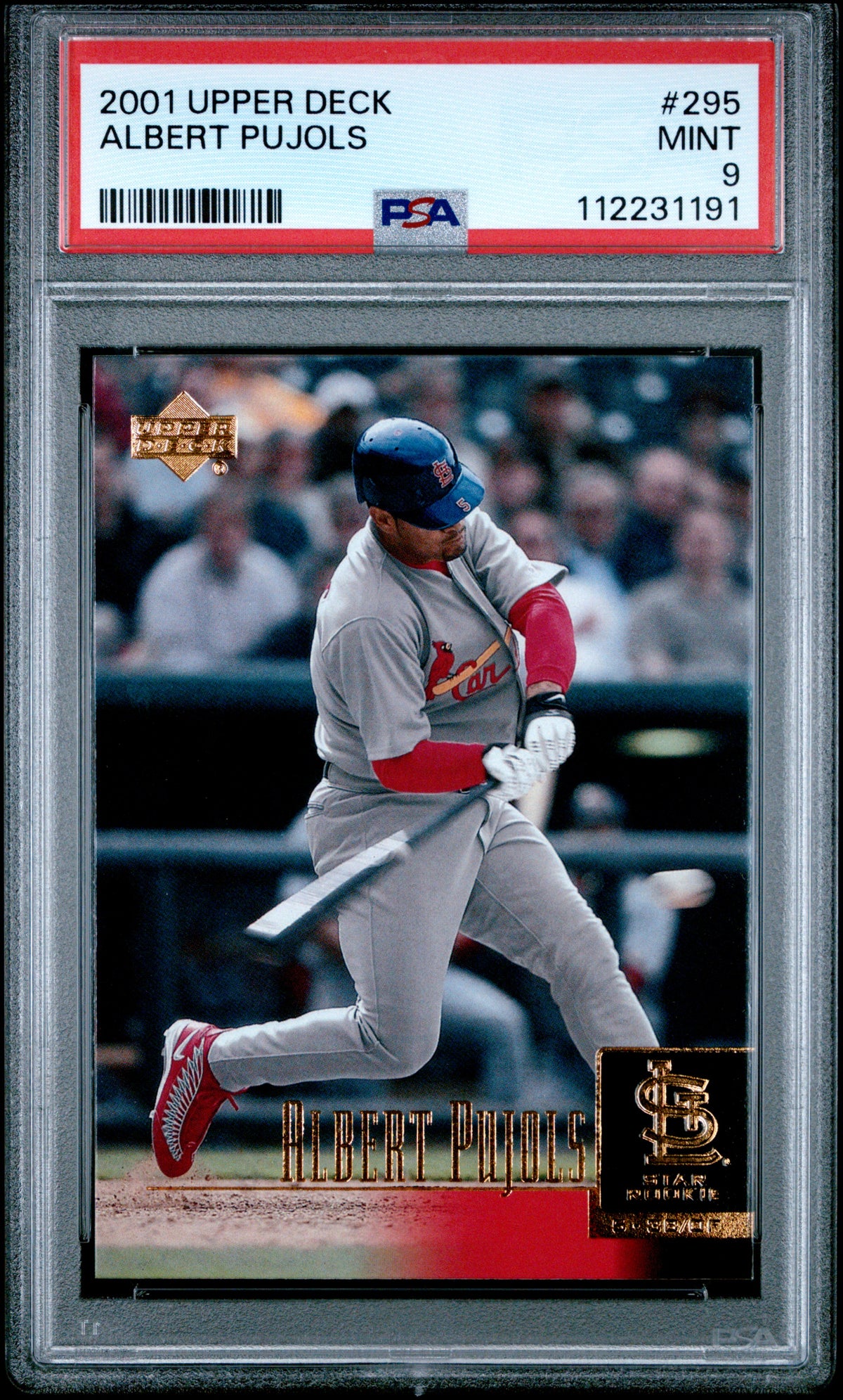 Albert Pujols 2001 Upper Deck Baseball Rookie Card RC #295 Graded PSA 9-Powers Sports Memorabilia