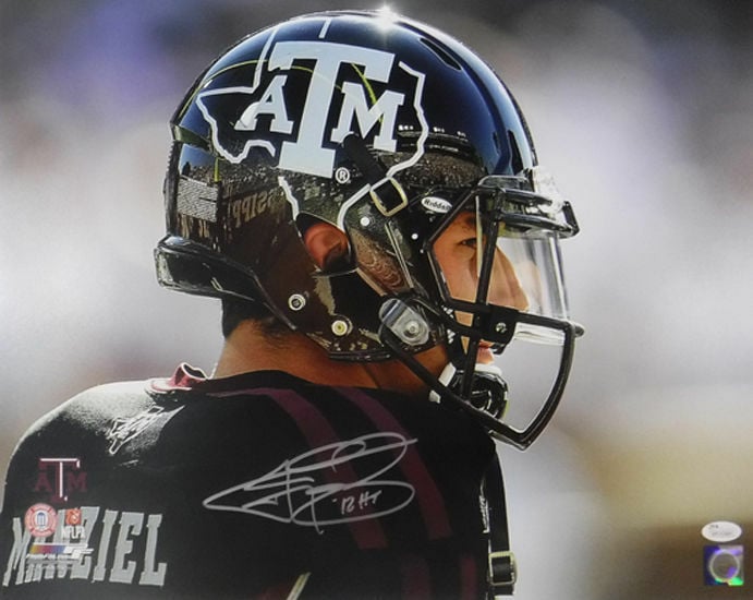Johnny Manziel Texas A&M Aggies Signed 16x20 Photo (Black) HT JSA-Powers Sports Memorabilia