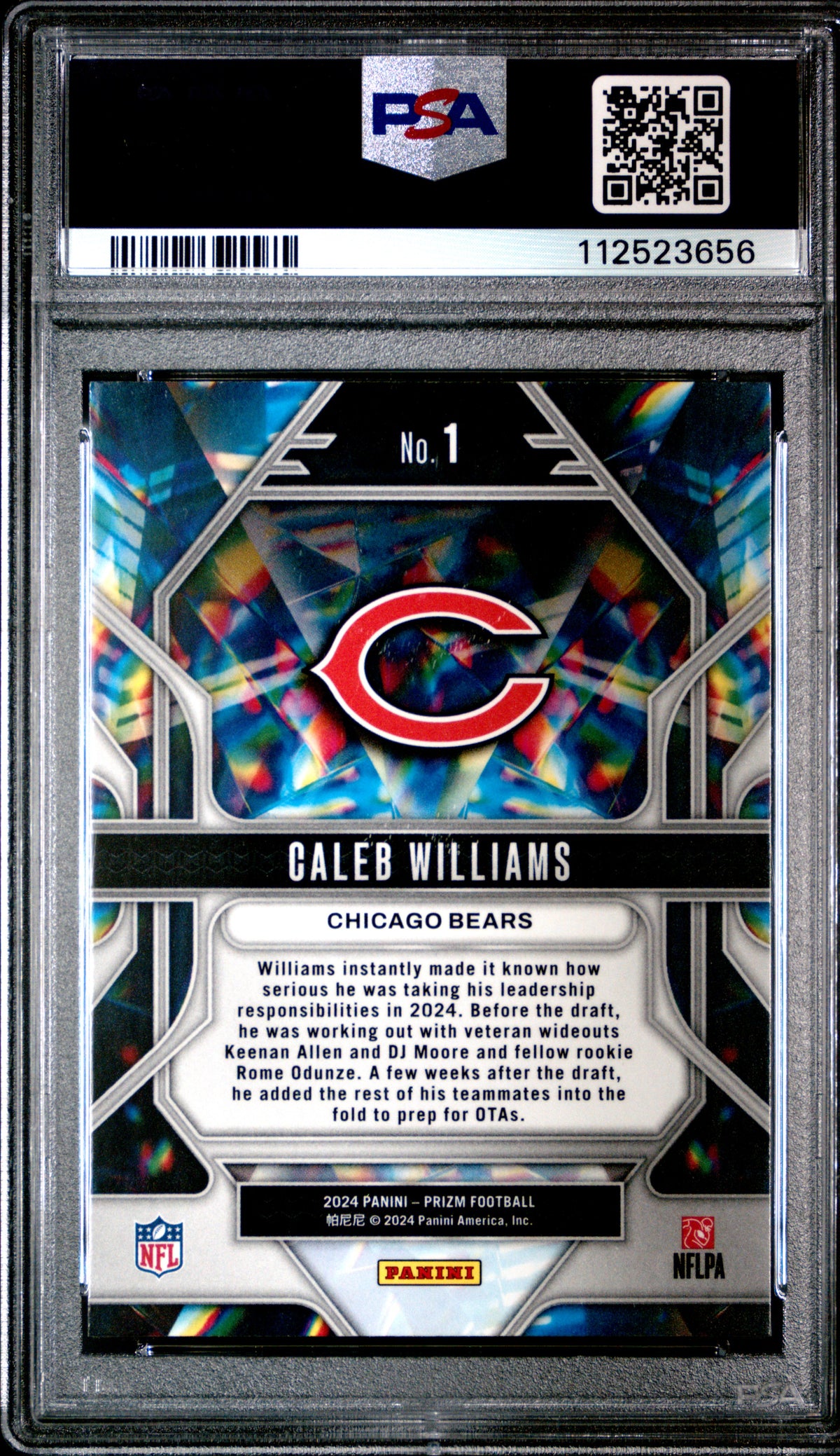 Caleb Williams 2024 Panini Prizm Prizmatic Rookie Card #1 PSA 10-Powers Sports Memorabilia