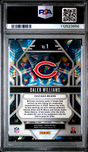 Caleb Williams 2024 Panini Prizm Prizmatic Rookie Card #1 PSA 10-Powers Sports Memorabilia