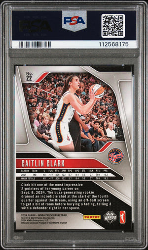 Caitlin Clark 2024 Panini Prizm Indiana Fever Basketball Rookie Card #22 Graded PSA 9 Cert #112568175-Powers Sports Memorabilia
