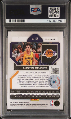 Austin Reaves 2021 Panini Prizm Ice Signed Rookie Card #165 Auto PSA 10 12667326-Powers Sports Memorabilia