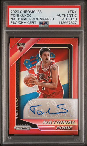 Toni Kukoc 2020 Panini Chronicles National Pride Red Card #TKK Auto PSA 10-Powers Sports Memorabilia