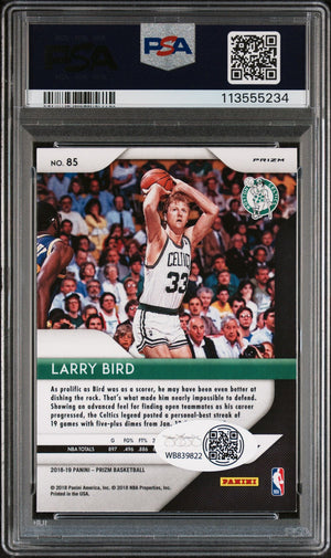 Larry Bird 2018 Panini Prizm Green Card #85 Auto Graded Authentic PSA 113555234-Powers Sports Memorabilia