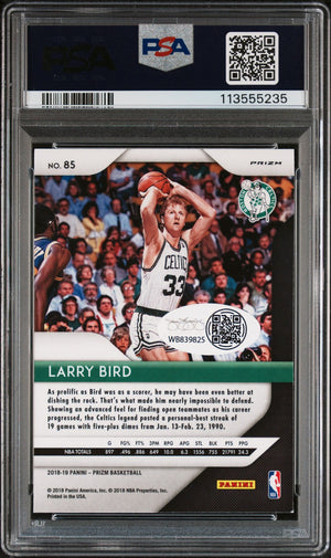 Larry Bird 2018 Panini Prizm Green Card #85 Auto Graded Authentic PSA 113555235-Powers Sports Memorabilia