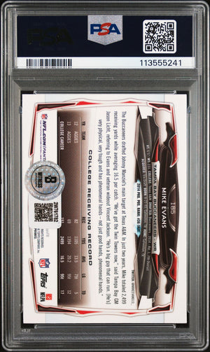 Mike Evans 2014 Topps Chrome Orange Refractor Signed Rookie Card #185 Auto PSA-Powers Sports Memorabilia