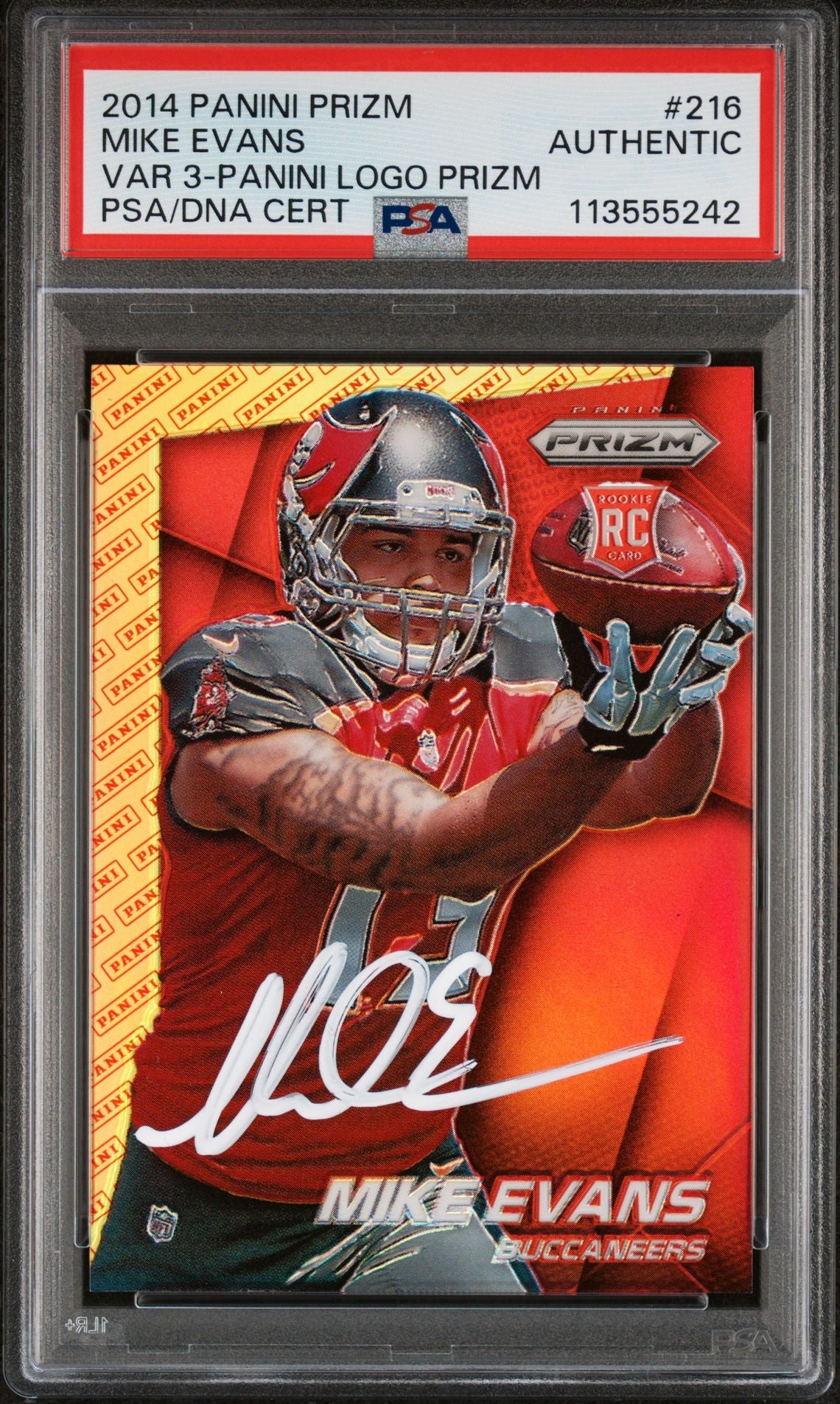 Mike Evans 2014 Panini Prizm Variation Signed Rookie Card #216 Auto Graded PSA-Powers Sports Memorabilia