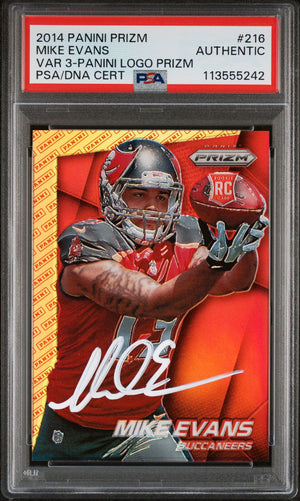 Mike Evans 2014 Panini Prizm Variation Signed Rookie Card #216 Auto Graded PSA-Powers Sports Memorabilia