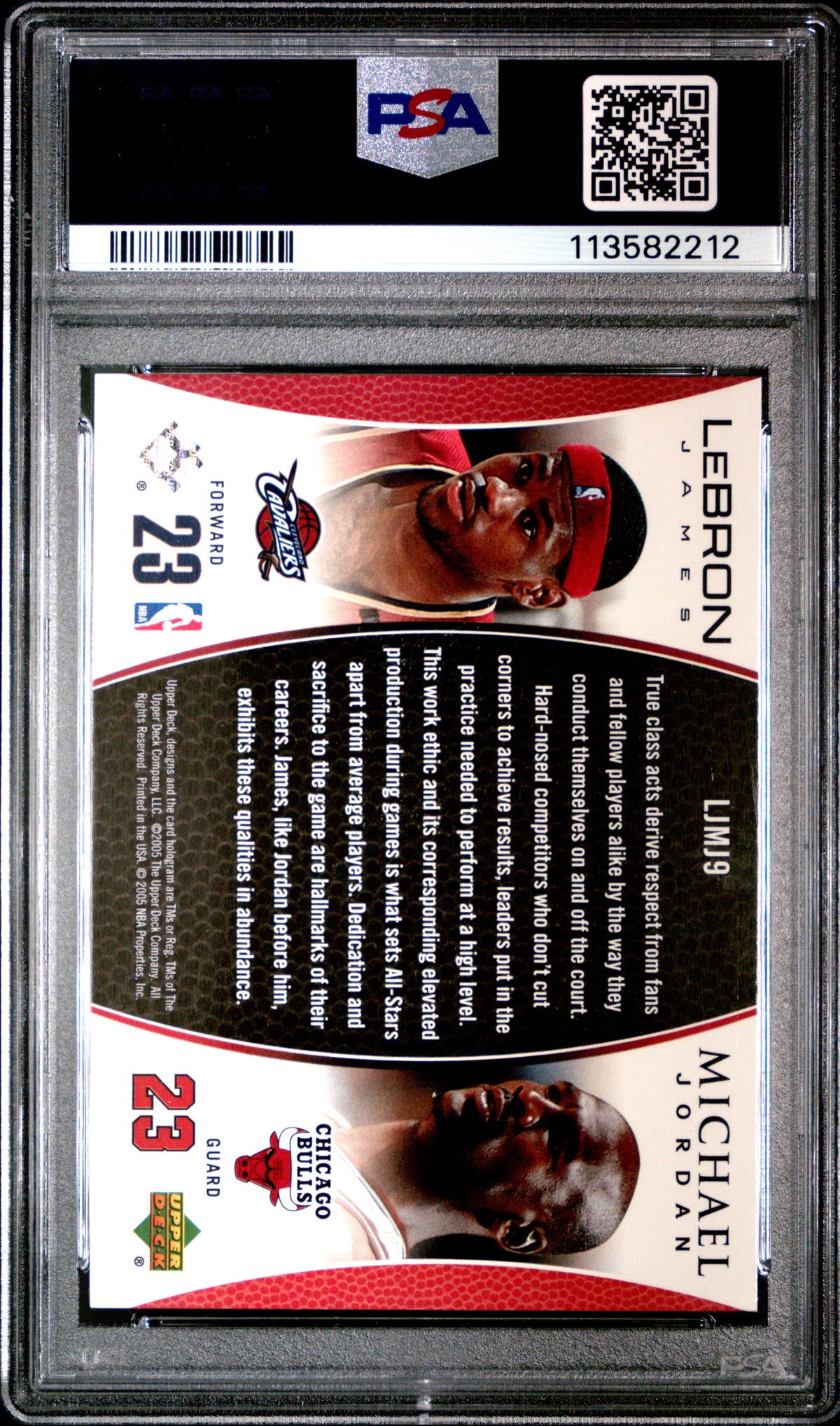 LeBron James Michael Jordan 2005 Upper Deck MJ LJ Bonus Pack Basketball Card #LJMJ9 Graded PSA 6 Cert #113582212