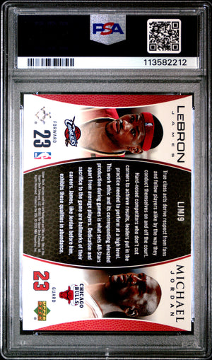 LeBron James Michael Jordan 2005 Upper Deck MJ LJ Bonus Pack Basketball Card #LJMJ9 Graded PSA 6 Cert #113582212-Powers Sports Memorabilia