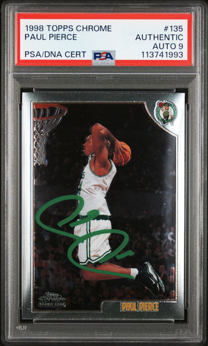 Paul Pierce 1998 Topps Chrome Signed Rookie Card #135 Auto Graded PSA 9 13741993-Powers Sports Memorabilia