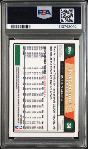 Paul Pierce 2004 Topps Chrome Refractor Signed Card #34 Auto Graded PSA 9 742003-Powers Sports Memorabilia