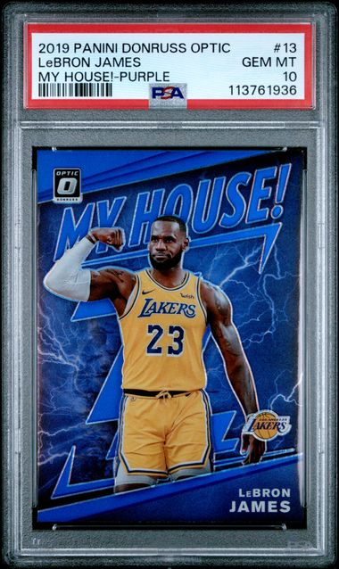 LeBron James 2019 Panini Donruss Optic Basketball Card #13 My House Purple Graded PSA 10 Cert #113761936-Powers Sports Memorabilia