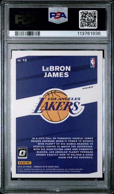 LeBron James 2019 Panini Donruss Optic Basketball Card #13 My House Purple Graded PSA 10 Cert #113761936-Powers Sports Memorabilia