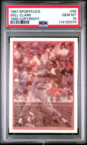 Will Clark 1987 Sportflics 1986 Baseball Rookie Card #95 Graded PSA 10-Powers Sports Memorabilia