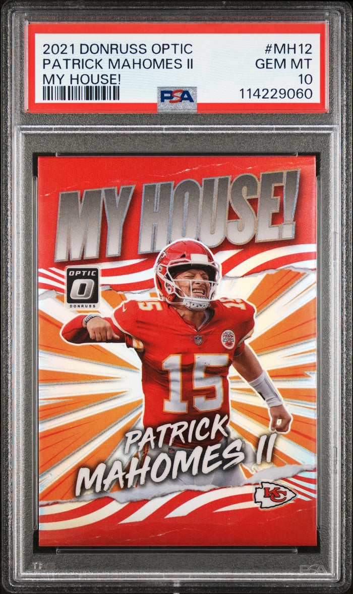 Patrick Mahomes II 2021 Donruss Optic My House! #MH12 Graded PSA 10 Cert #114229060