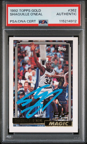 Shaquille O'Neal 1992 Topps Gold Signed Basketball Rookie Card #362 Auto PSA 115214912-Powers Sports Memorabilia