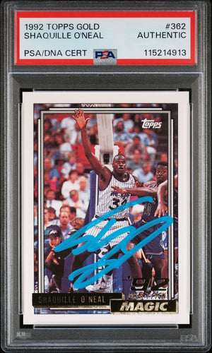 Shaquille O'Neal 1992 Topps Gold Signed Basketball Rookie Card #362 Auto PSA 115214913-Powers Sports Memorabilia