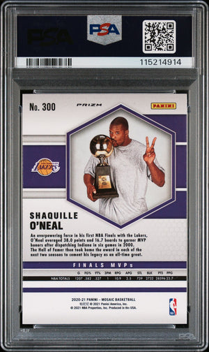 Shaquille O'Neal 2020 Panini Mosaic Gold Wave Signed Basketball Card #300 Auto PSA 115214914-Powers Sports Memorabilia