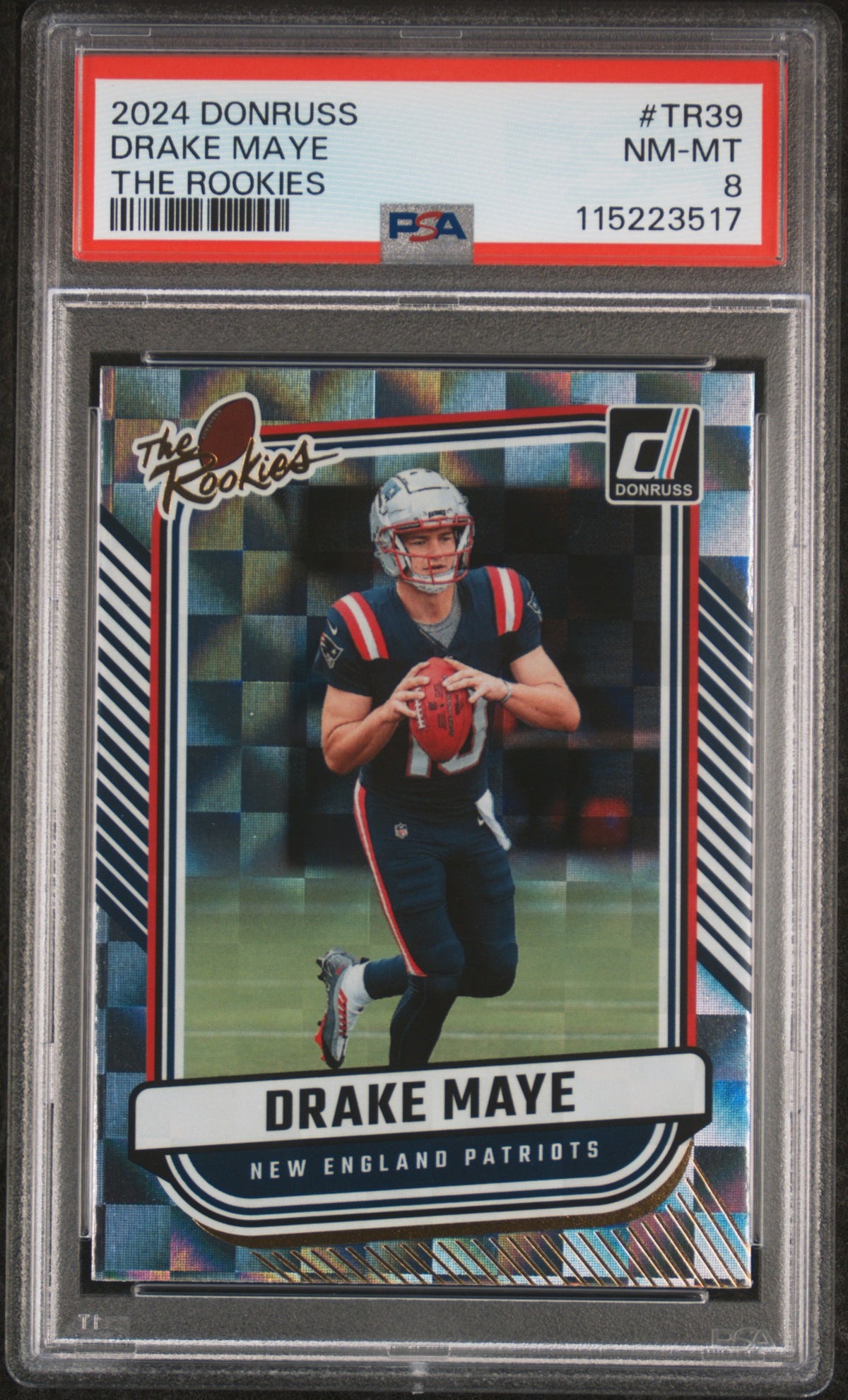 Drake Maye 2024 Donruss The Rookies Football Rookie Card #TR39 Graded PSA 8 Cert #115223517-Powers Sports Memorabilia
