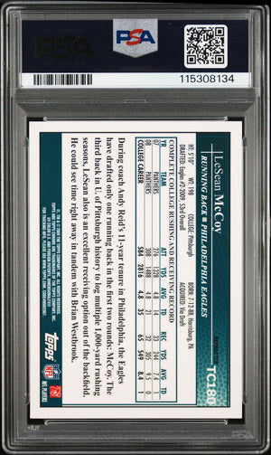 LeSean McCoy 2009 Topps Chrome Refractor Signed Rookie Card #TC180 PSA 9 Auto 10-Powers Sports Memorabilia