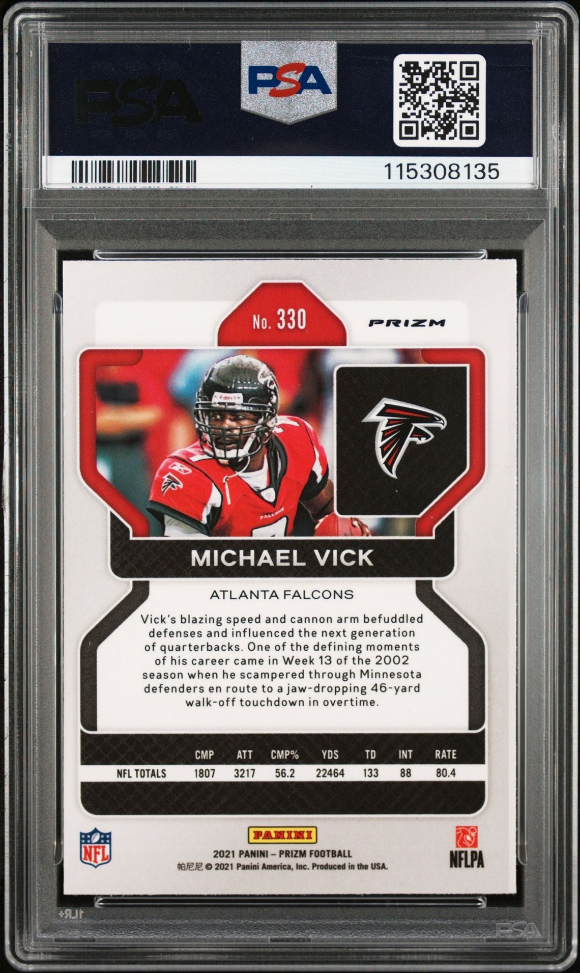 Michael Vick 2021 Panini Prizm Red Signed Card #330 Graded PSA 8 Auto 10-Powers Sports Memorabilia