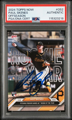 Paul Skenes 2024 Topps Now Signed Rookie of the Year Card #OS2 Auto PSA 15323218-Powers Sports Memorabilia