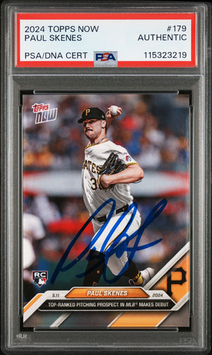 Paul Skenes 2024 Topps Now Signed Rookie Card MLB Debut #179 Auto PSA 115323219-Powers Sports Memorabilia