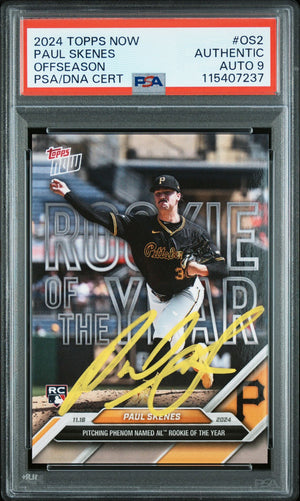 Paul Skenes 2024 Topps Now Signed Baseball Rookie of the Year Card #OS2 Auto Graded PSA 9 115407237-Powers Sports Memorabilia