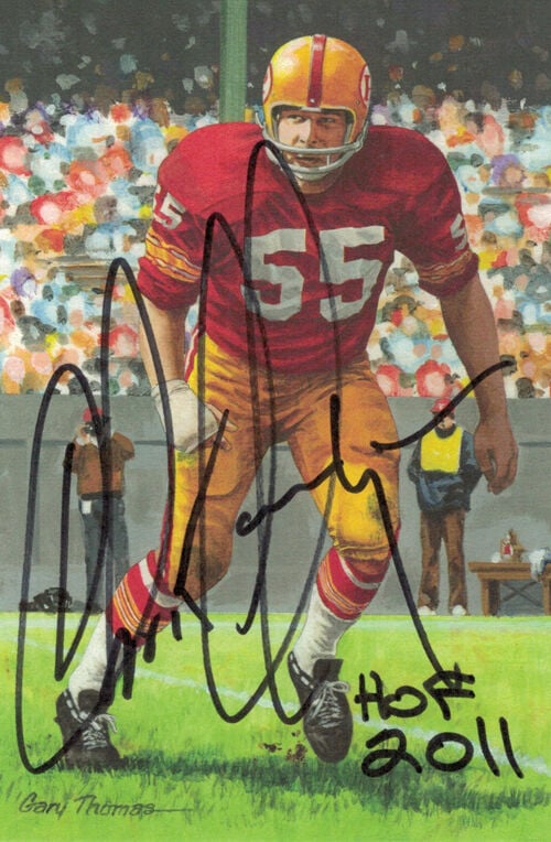 Chris Hanburger Signed Washington Redskins Goal Line Art in Black HOF-Powers Sports Memorabilia