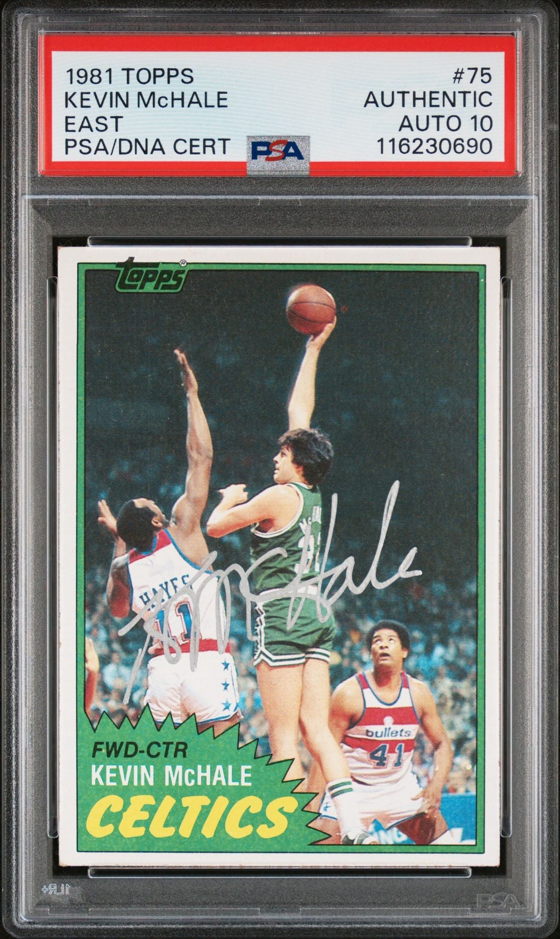 Kevin McHale 1981 Topps East Signed Basketball Rookie Card #75 Auto Graded PSA 10 Cert # 116230690-Powers Sports Memorabilia
