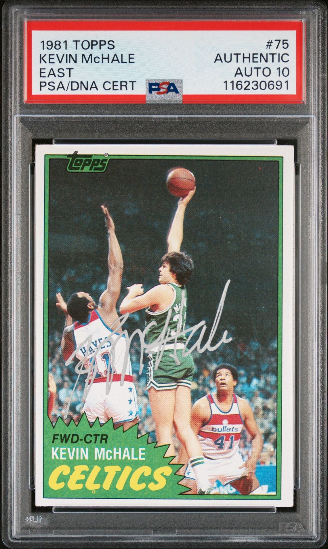 Kevin McHale 1981 Topps East Signed Basketball Rookie Card #75 Auto Graded PSA 10 Cert # 116230691-Powers Sports Memorabilia