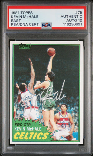 Kevin McHale 1981 Topps East Signed Basketball Rookie Card #75 Auto Graded PSA 10 Cert # 116230691-Powers Sports Memorabilia