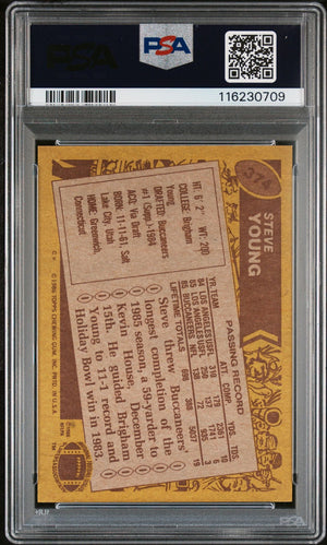 Steve Young 1986 Topps Signed Football Rookie Card #374 Auto Graded PSA 10 Cert # 116230709-Powers Sports Memorabilia