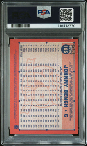 Johnny Bench 2021 Topps Archives Red Hot Foil Signed Card #185 Auto PSA 45/50