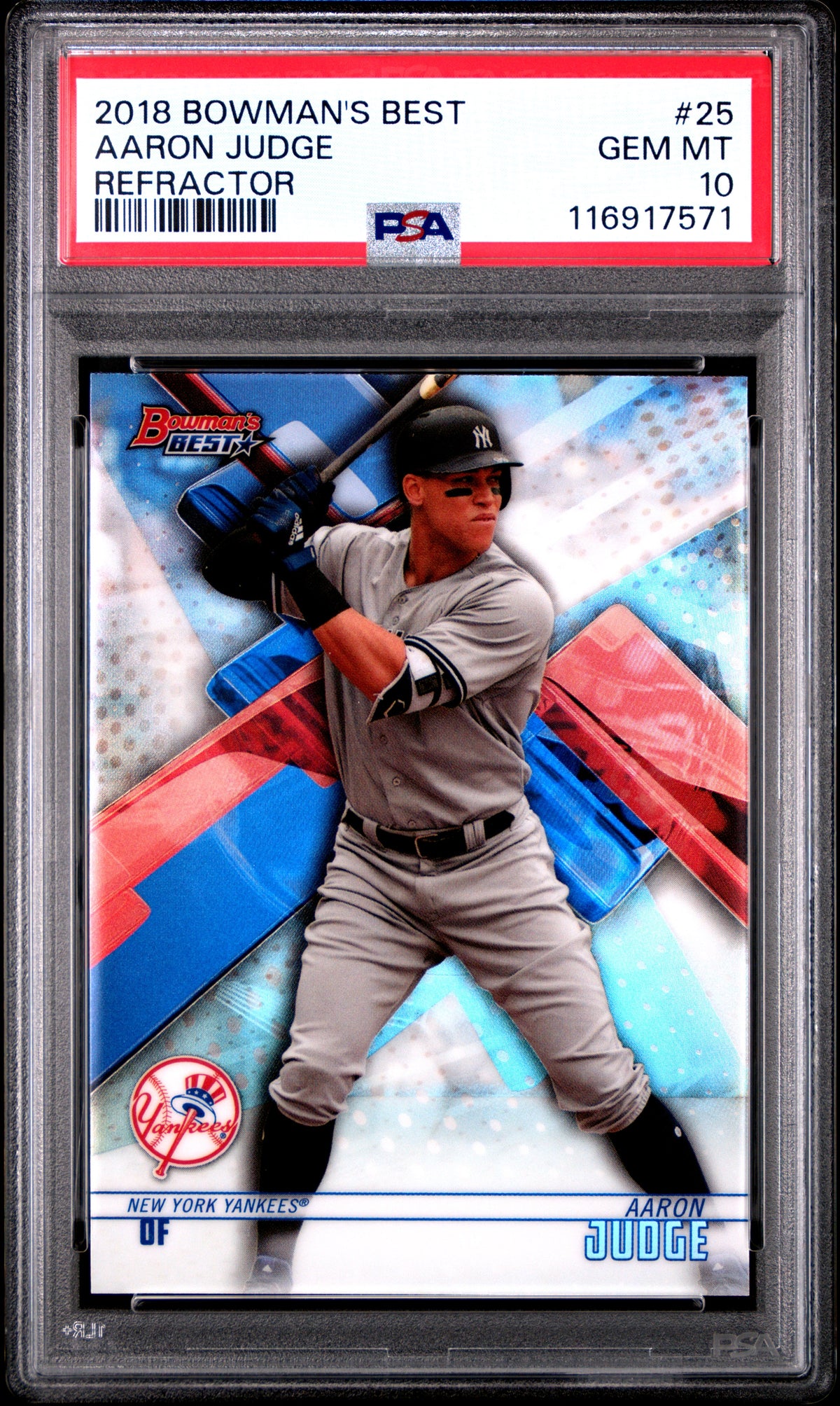 Aaron Judge 2018 Bowman's Best Refractor Card #25 PSA 10