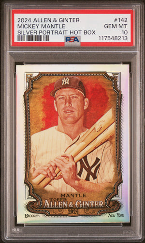 Mickey Mantle 2024 Topps Allen Ginter Silver Card #142 PSA 10
