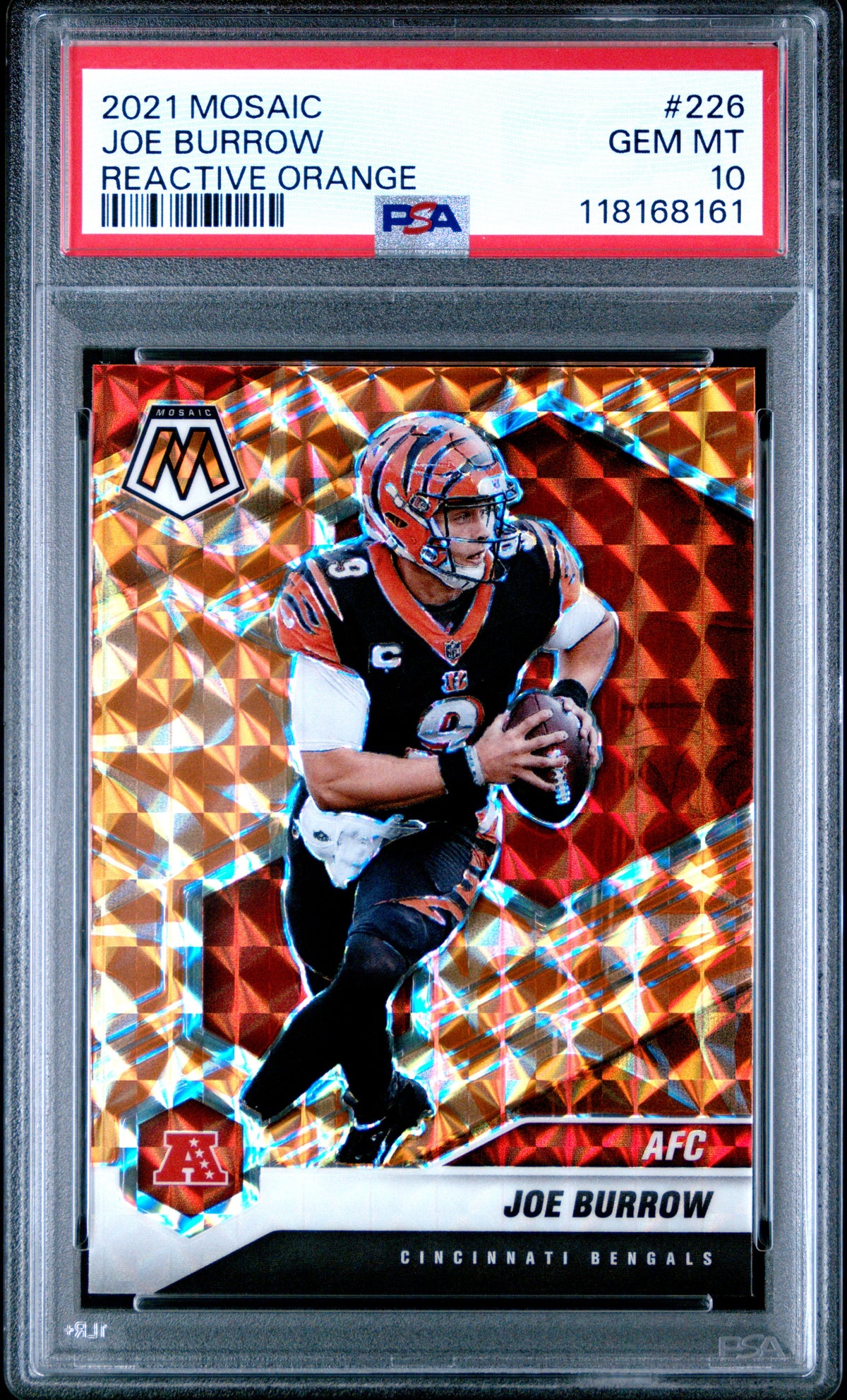 Joe Burrow 2021 Panini Mosaic Reactive Orange Card #226 PSA 10
