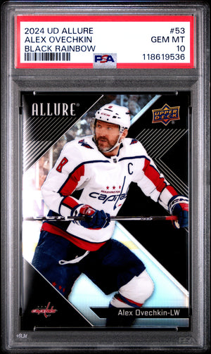 Alex Ovechkin 2024 Upper Deck Allure Black Rainbow #53 Graded PSA 10 Cert #118619536