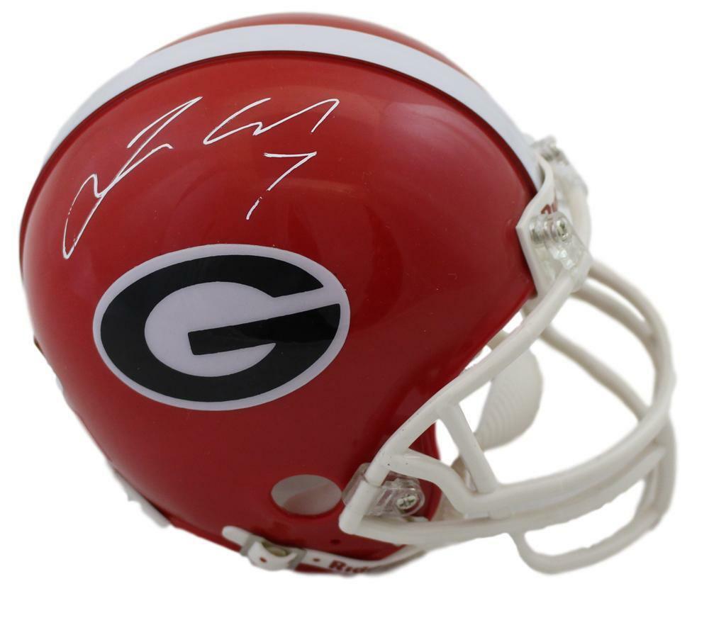 Lorenzo Carter Georgia Bulldogs Signed Riddell Mini Helmet JSA-Powers Sports Memorabilia