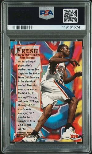 Allen Iverson 1996 Fleer Metal Signed Basketball Rookie Card #236 Auto Graded PSA 10 Cert# 119161574-Powers Sports Memorabilia