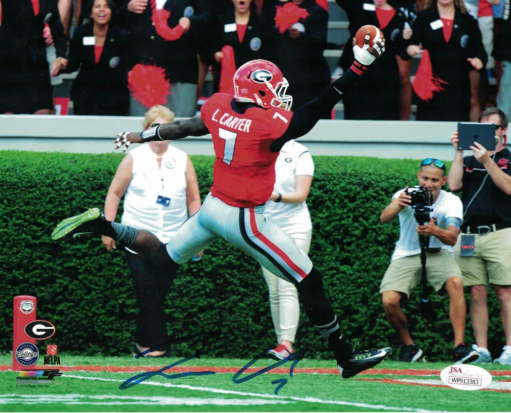 Lorenzo Carter Signed Georgia Bulldogs 8x10 Photo – JSA Authenticated-Powers Sports Memorabilia