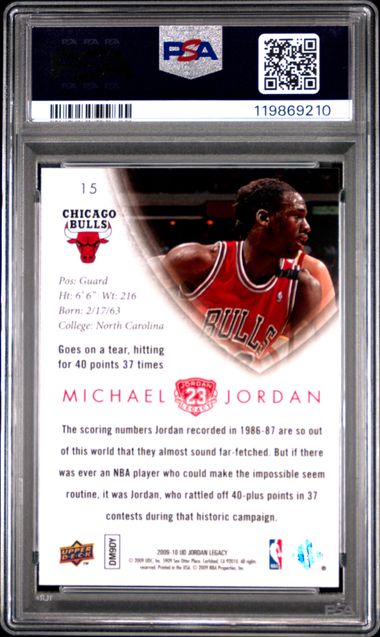 Michael Jordan 2009 Upper Deck Legacy Gold Card #15 PSA 9-Powers Sports Memorabilia