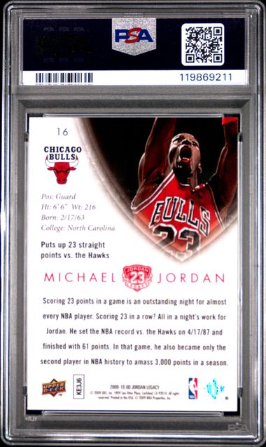 Michael Jordan 2009 Upper Deck Legacy Gold Card #16 PSA 9-Powers Sports Memorabilia