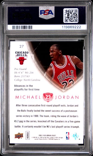 Michael Jordan 2009 Upper Deck Legacy Gold Card #27 PSA 9-Powers Sports Memorabilia