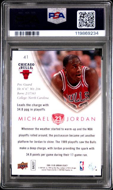 Michael Jordan 2009 Upper Deck Legacy Gold Card #41 PSA 9-Powers Sports Memorabilia