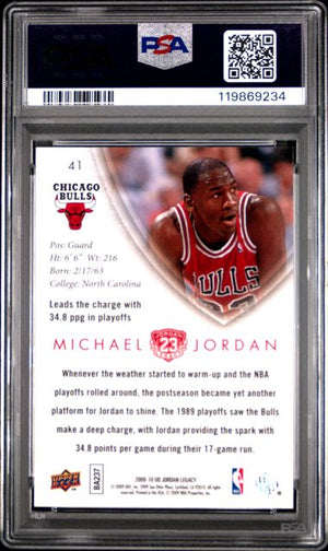 Michael Jordan 2009 Upper Deck Legacy Gold Card #41 PSA 9