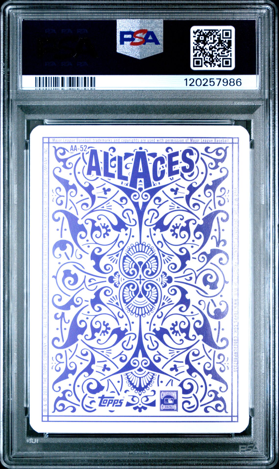 John Smoltz 2023 Topps All Aces Baseball Card #AA52 Graded PSA 10 Cert # 120257986-Powers Sports Memorabilia